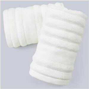 White Cotton Hand Towels Set 2 Pack Soft Absorbent Quick Dry Bathroom Spa Hotel
